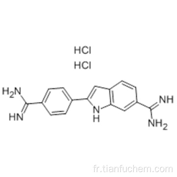 1H-indole-6-carboximidamide, chlorhydrate de 2- [4- (aminoiminométhyl) phényl] -, (1: 2) CAS 28718-90-3